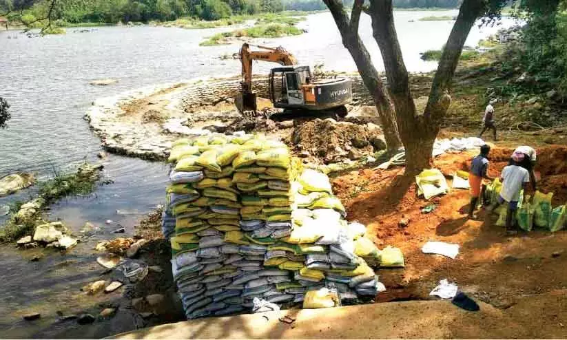 മു​ട്ടി​ക്ക​ട​വ് ത​ട​യ​ണ​യി​ൽ കി​ണ​ർ കു​ഴി​ക്ക​ൽ തുടങ്ങി