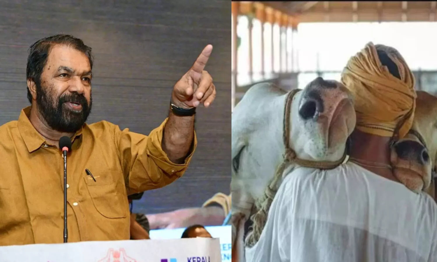 Minister V Shivankuttys cow hug