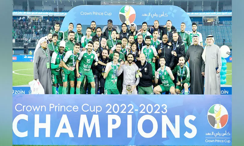 ക്രൗൺ പ്രിൻസ് കപ്പ് ഫുട്ബാൾ കിരീടം അൽ-അറബി എസ്.സിക്ക് ക്രൗൺ പ്രിൻസ് കപ്പ് ഫുട്ബാൾ കിരീടം അൽ-അറബി എസ്.സിക്ക്