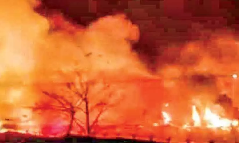 കാഞ്ഞിരപ്പുഴ ഡാമിൽ പുൽക്കാട് കത്തിനശിച്ചു