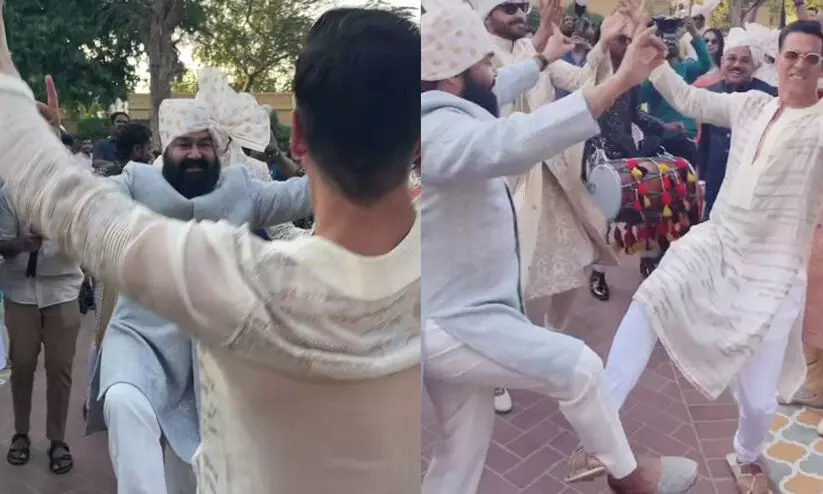 Mohanlal performs Bhangra with Akshay Kumar at a wedding