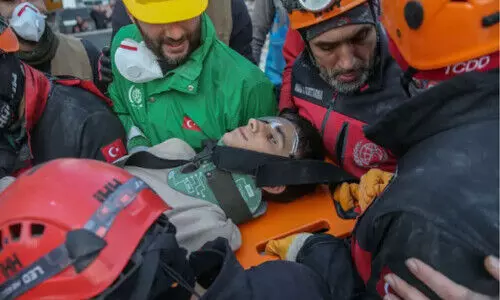 തുർക്കി ഭൂകമ്പം: 101 മ​ണി​ക്കൂ​റിന് ശേ​ഷം ആ​റു പേ​രെ ര​ക്ഷ​പ്പെ​ടു​ത്തി