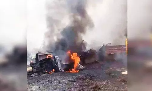 തൊണ്ടിവാഹനങ്ങൾ കത്തിനശിച്ചു