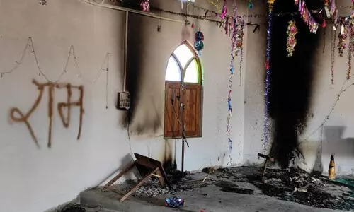 മധ്യപ്രദേശിൽ ചർച്ചിന് തീയിട്ടു