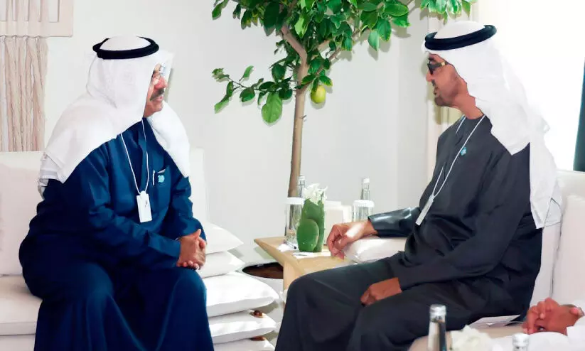 ആ​ഗോ​ള സ​ർ​ക്കാ​ർ ഉ​ച്ച​കോ​ടി; സൗ​ഹൃ​ദം പു​തു​ക്കി പ്ര​ധാ​ന​മ​ന്ത്രി​യും യു.​എ.​ഇ പ്ര​സി​ഡ​ന്റും