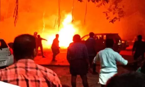 fire broke out at parking lot