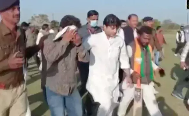BJP Worker Injured By Ball BJP Worker Injured By Ball