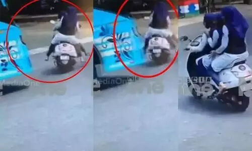 ഹെൽമറ്റില്ലാതെ ട്രിപ്പിളടിച്ച സംഭവത്തിൽ മോട്ടോർ വാഹന വകുപ്പ് കേസെടുത്തു