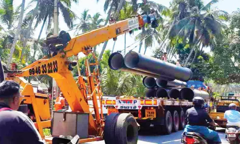 ജൽ ജീവൻ പദ്ധതി: പൊന്നാനിയിൽ പൈപ്പുകൾ എത്തിത്തുടങ്ങി