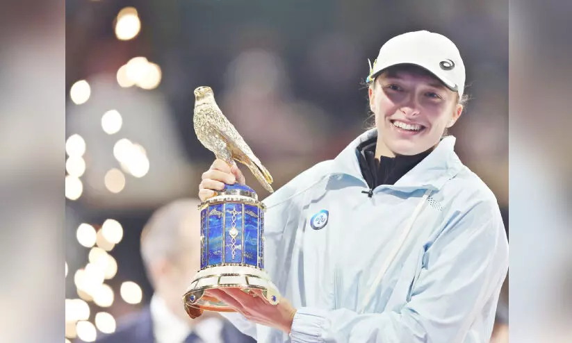 ഖത്തർ ടോട്ടൽ എനർജീസ് ഓപൺ ഫൈനൽ: കി​രീ​ടം നി​ല​നി​ർ​ത്തി ഇ​ഗ സ്വി​റ്റെ​ക്