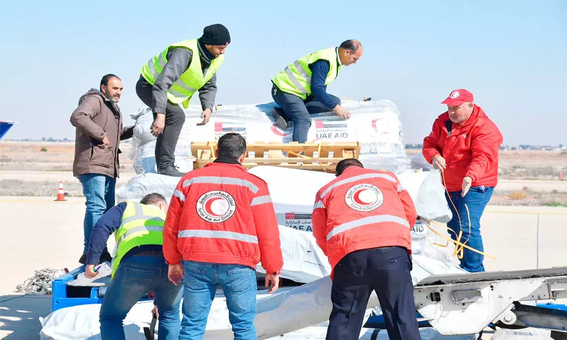 ഭൂകമ്പദുരിതം; യു.എ.ഇ സംഘം പുനരധിവാസ പ്രവർത്തനം തുടങ്ങി ഭൂകമ്പദുരിതം; യു.എ.ഇ സംഘം പുനരധിവാസ പ്രവർത്തനം തുടങ്ങി