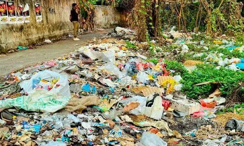 മാവൂർ റോഡിലെ സാമൂഹികവിരുദ്ധ താവളം മാലിന്യത്തുരുത്തുമായി