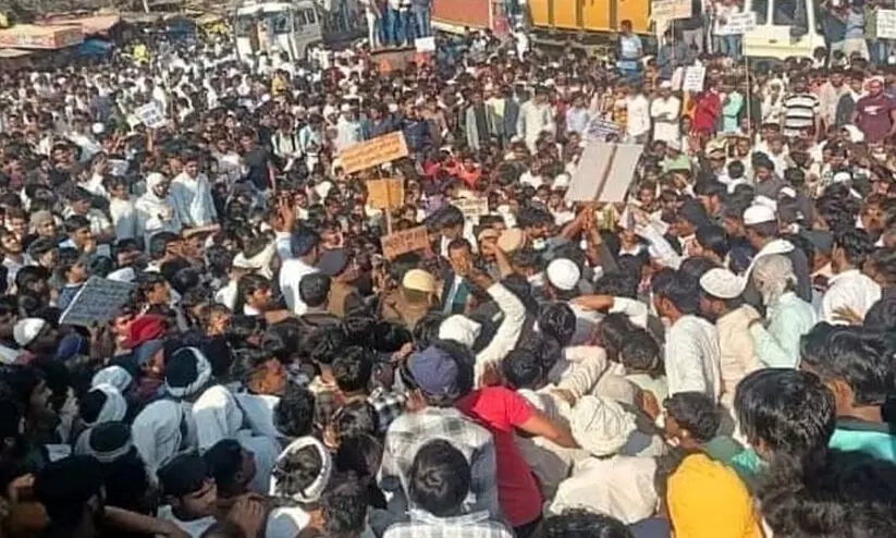 Protest in Nuh demanding arrest of killers of Junaid, Nasir