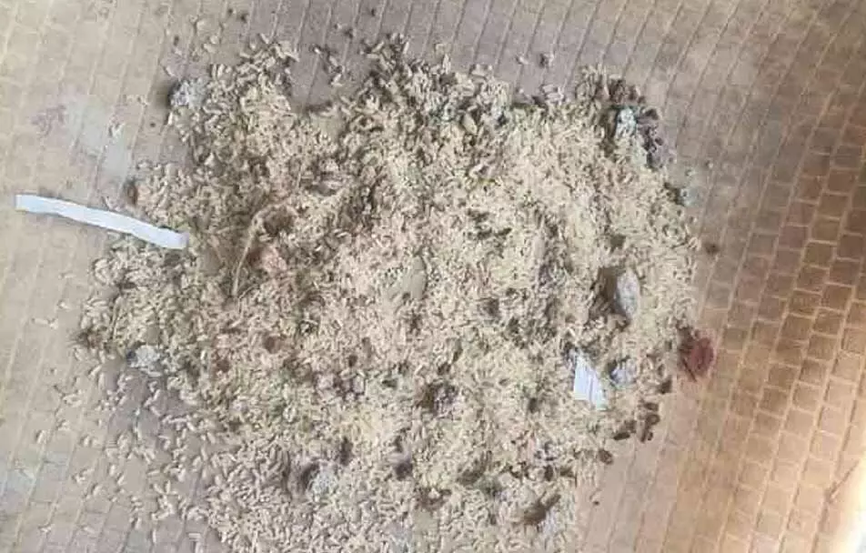 എലിക്കാട്ടം, കല്ല്, മണ്ണ്: സ്കൂൾ ഉച്ചഭക്ഷണ അരി ‘പോഷക സമ്പുഷ്ടം’!!