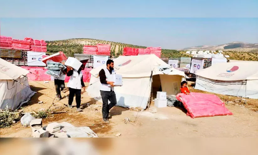 600 ഓ​ളം സി​റി​യ​ൻ കു​ടും​ബ​ങ്ങ​ൾ​ക്ക് സ​ഹാ​യം വി​ത​ര​ണം ചെ​യ്തു