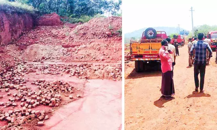 ചീക്കോട്ടെ അനധികൃത ചെങ്കൽ ഖനനം: 20 ലോറി പിടികൂടി ചീക്കോട്ടെ അനധികൃത ചെങ്കൽ ഖനനം: 20 ലോറി പിടികൂടി