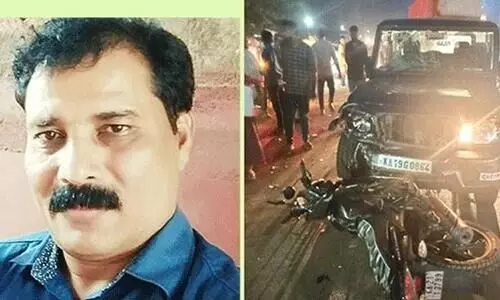 എൻ.ഐ.എ സംഘം സഞ്ചരിച്ച വാഹനം  ഇടിച്ച് ബാങ്ക് ഉദ്യോഗസ്ഥൻ മരിച്ചു