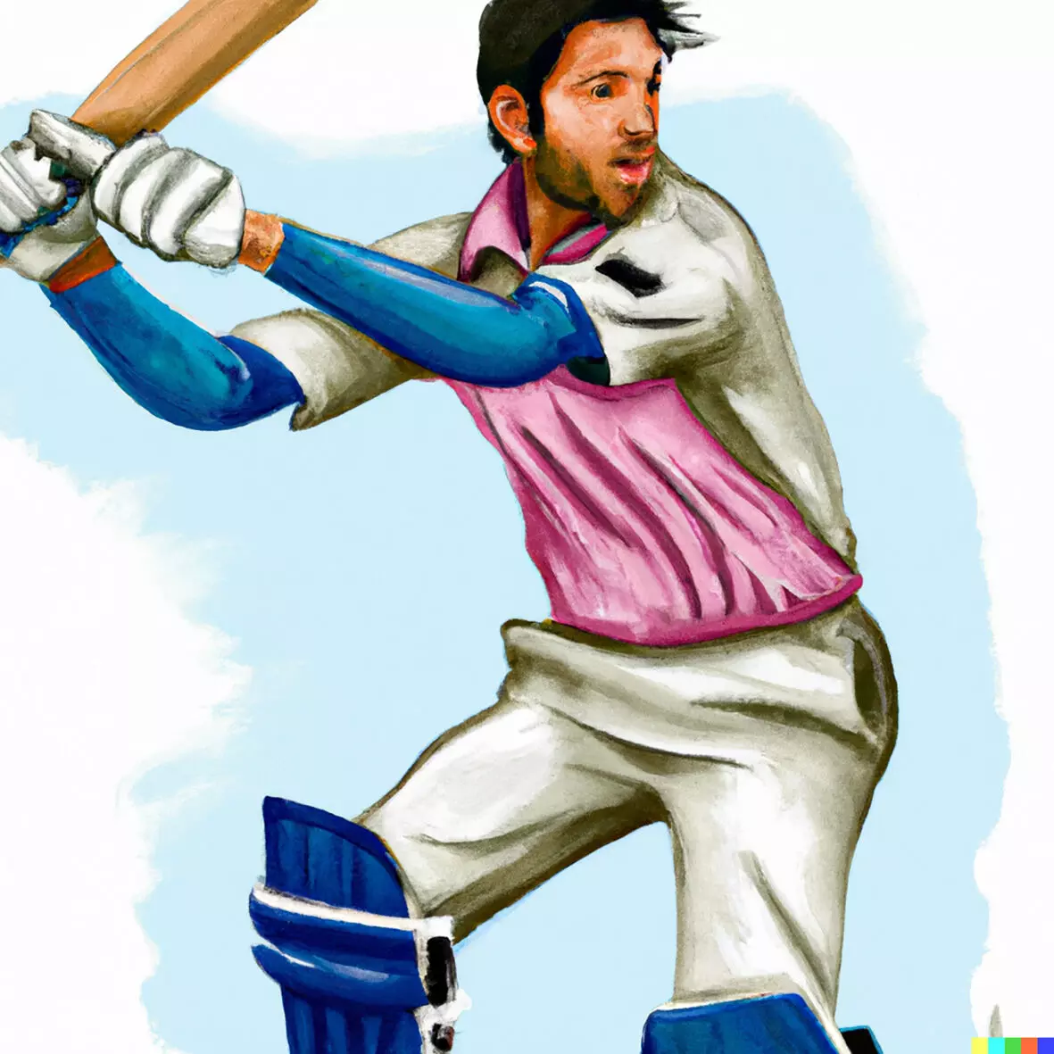 ക്രിക്കറ്റ് കളിക്കുന്ന ലയണൽ മെസ്സി - DALL-E വികസിപ്പിച്ച ചിത്രം