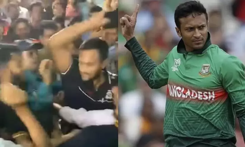 Watch Shakib Al Hasan Loses Cool Hits Fan