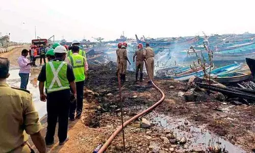Fishing boats destroyed in fire Fishing boats destroyed in fire