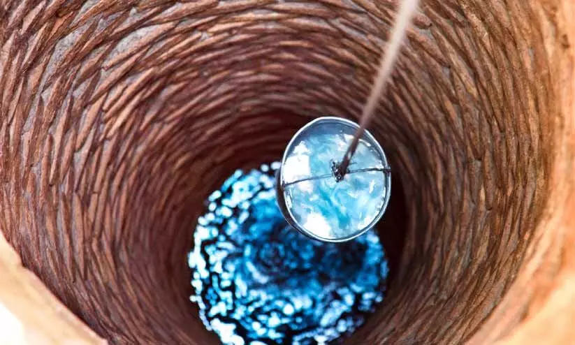 summer heat; The water level is also falling