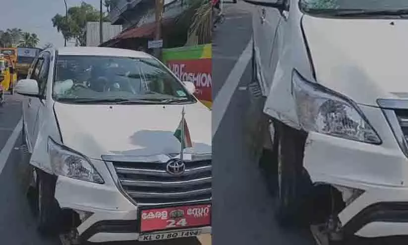 ഡെപ്യൂട്ടി സ്പീക്കറുടെ കാർ സ്കൂട്ടറിലിടിച്ച് യുവതിക്ക് പരിക്ക്