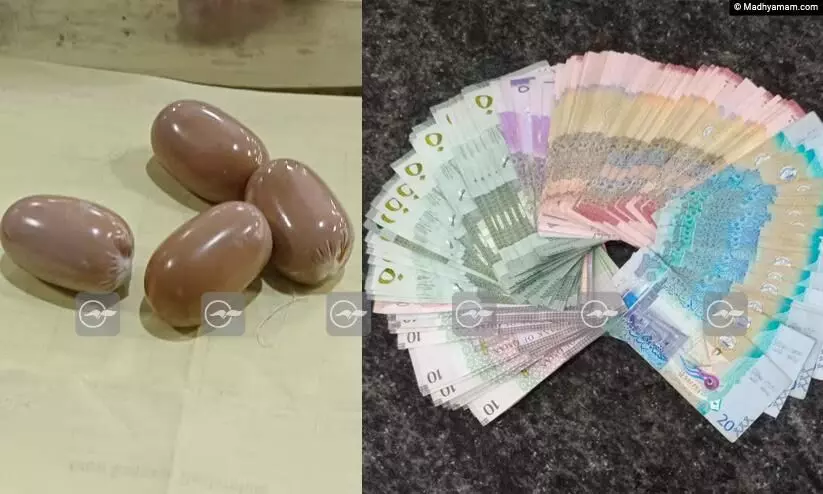 കരിപ്പൂരിൽ 1.1 കോടിയുടെ സ്വർണവും എട്ട് ലക്ഷത്തിന്റെ വിദേശ കറൻസിയും പിടികൂടി കരിപ്പൂരിൽ 1.1 കോടിയുടെ സ്വർണവും എട്ട് ലക്ഷത്തിന്റെ വിദേശ കറൻസിയും പിടികൂടി