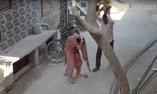 Delhi man hits daughter in law with brick