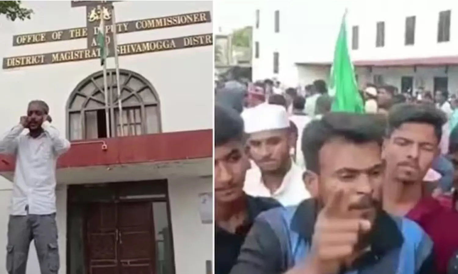 ബി.ജെ.പി നേതാവിന്റെ വിവാദ പരാമർശം: ജില്ല കലക്ടറുടെ ഓഫിസിന് മുമ്പിൽ ബാങ്ക് വിളിച്ച് പ്രതിഷേധം