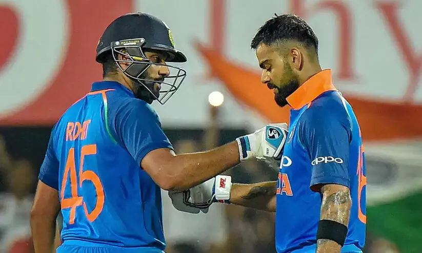 രണ്ട് റൺ അകലെ രോഹിത്തിനെയും കോഹ്ലിയെയും കാത്തിരിക്കുന്നത് ഏകദിനത്തിലെ അപൂർവ റെക്കോഡ് രണ്ട് റൺ അകലെ രോഹിത്തിനെയും കോഹ്ലിയെയും കാത്തിരിക്കുന്നത് ഏകദിനത്തിലെ അപൂർവ റെക്കോഡ്