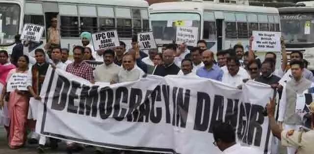 Delhi Police deny permission to Congress for sit-in protest Delhi Police deny permission to Congress for sit-in protest