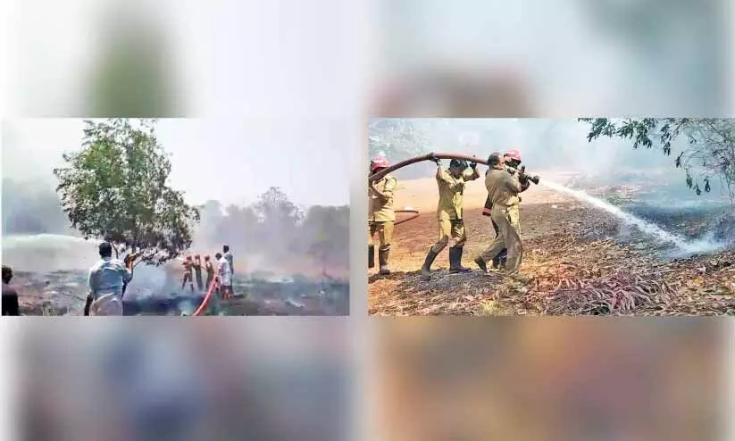 വടകരയിൽ മൂന്നിടത്ത് തീപിടിത്തം വടകരയിൽ മൂന്നിടത്ത് തീപിടിത്തം