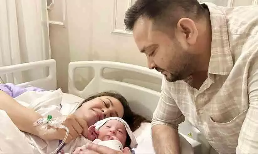Lalu Yadav with his daughter and wife