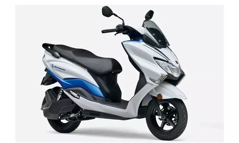 Suzuki e-Burgman revealed with swappable battery Suzuki e-Burgman revealed with swappable battery