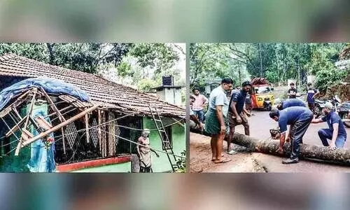 മ​ല​യോ​ര​ത്ത് നാ​ശം വിതച്ച് വേ​ന​ൽ മ​ഴ