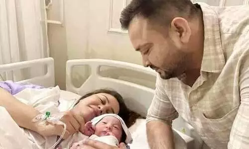 Lalu Yadav with his daughter and wife