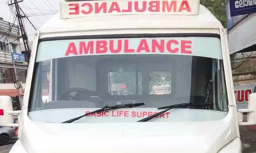 The woman gave birth in an ambulance The woman gave birth in an ambulance