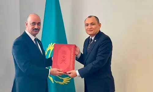 സു​ൽ​ത്താ​ൻ ക​സാ​ഖ്സ്താ​ൻ പ്ര​സി​ഡ​ന്റി​ന്​ സ​ന്ദേ​ശം അ​യ​ച്ചു