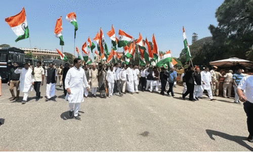 Opposition parties take out Tricolour March from Parliament House to Vijay Chowk