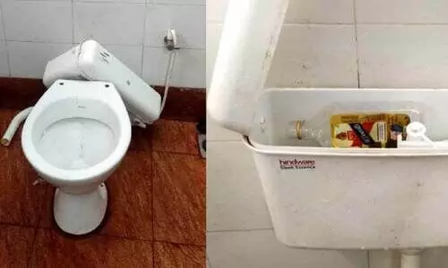 മെഡിക്കല്‍ കോളജില്‍ വീണ്ടും ശുചിമുറികള്‍ തകര്‍ത്തു