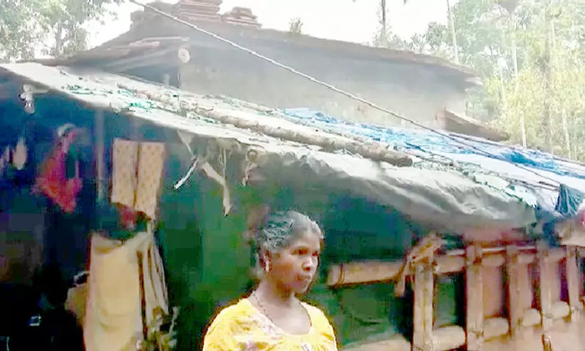 ചോ​ർ​ന്നൊ​ലി​ക്കു​ന്ന വീ​ട്ടി​ൽ ആ​ദി​വാ​സി കു​ടും​ബ​ത്തി​ന് ദു​രി​തജീ​വി​തം