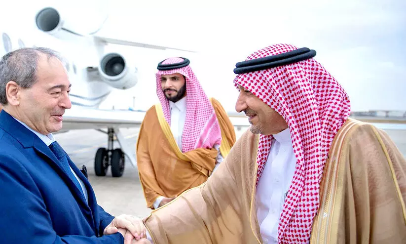 സിറിയൻ വിദേശകാര്യ മന്ത്രി 12 വർഷത്തിനുശേഷം സൗദിയിൽ സിറിയൻ വിദേശകാര്യ മന്ത്രി 12 വർഷത്തിനുശേഷം സൗദിയിൽ