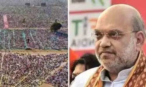 വെന്തുരുകുന്ന വെയിലിൽ ഇരുന്നവരെ പ്രശംസിച്ച് അമിത് ഷാ; പിന്നാലെ 13 മരണം, 50 പേർ ആശുപത്രിയിൽ -VIDEO