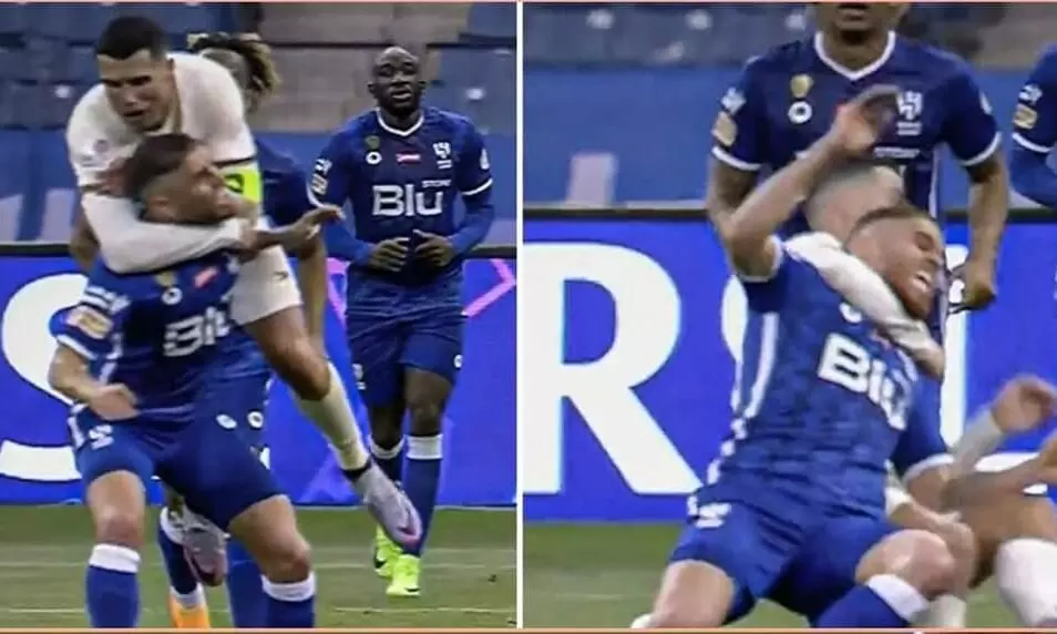 എതിർതാരത്തിന്റെ കഴുത്തിൽ പൂട്ടിട്ട് റൊണാൾഡോ; അൽഹിലാലി​നു മുന്നിലും വീണ് അൽനസ്ർ