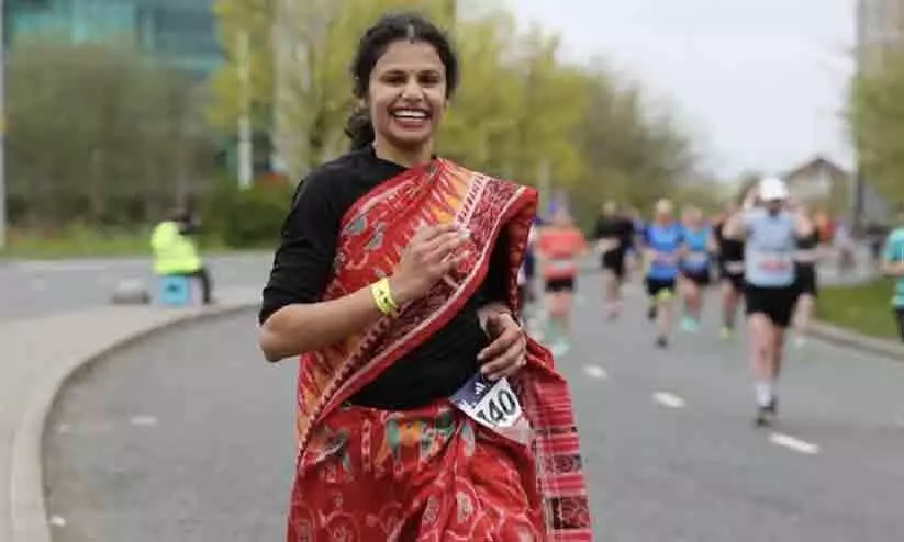 Wearing sari Odia woman runs 42-km Manchester marathon