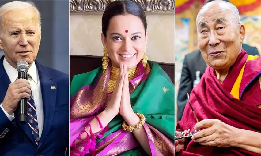Kangana Ranaut Lands In Trouble Over Making ‘Joe Biden-Dalai Lama’ Joke As Some Buddhists Protest Outside Her Office