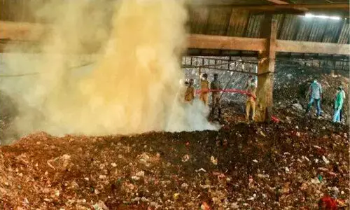 ജില്ല ഫയർ ഓഫിസറുടെ റിപ്പോർട്ട്;  ഞെളിയ​ൻപറമ്പിൽ സുരക്ഷാസംവിധാനമി​ല്ല