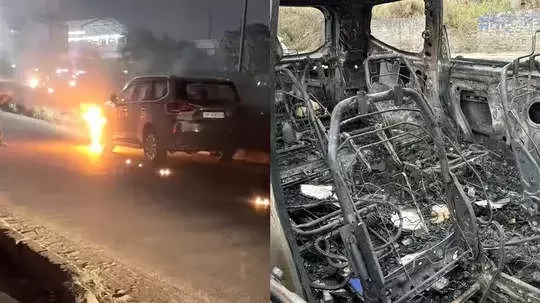 ഓടിക്കൊണ്ടിരുന്ന എസ്.യു.വി തീപിടിത്തത്തിൽ കത്തിനശിച്ചു