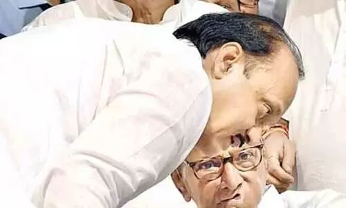 Ajit Pawar with Sharad Pawar
