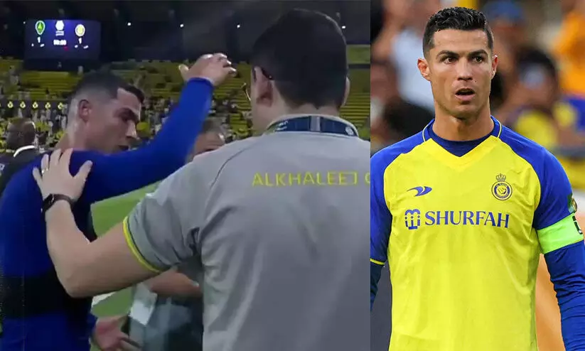 സമനിലയിൽ കുടുങ്ങി അൽനസ്ർ; എതിർടീം സ്റ്റാഫിനെ പിടിച്ചുതള്ളി റൊണാൾഡോ വീണ്ടും വിവാദത്തിൽ സമനിലയിൽ കുടുങ്ങി അൽനസ്ർ; എതിർടീം സ്റ്റാഫിനെ പിടിച്ചുതള്ളി റൊണാൾഡോ വീണ്ടും വിവാദത്തിൽ